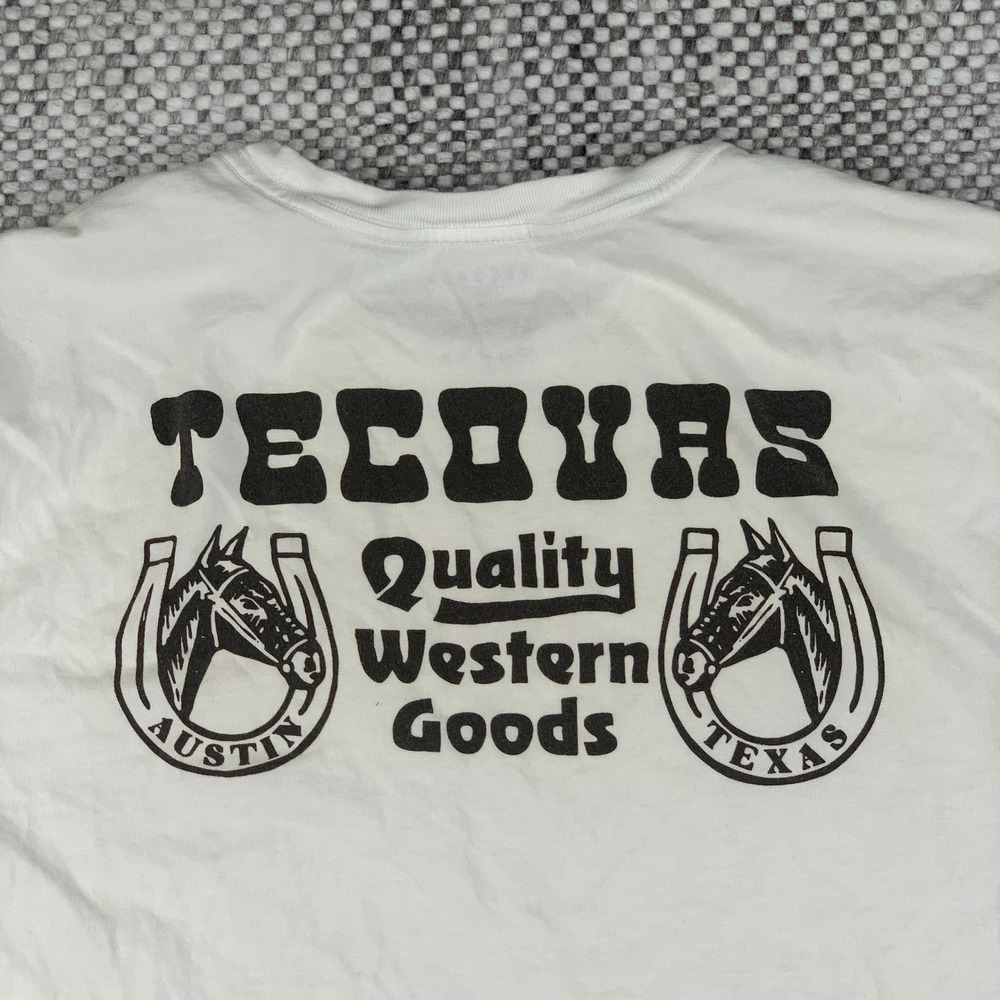 Tecovas Graphic T-Shirt Mens Medium White Quality Western Goods Horseshoe Tee
